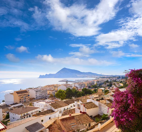 Altea Fehér Falu Skyline Alicante Spanyolország Földközi Tengeri — Stock Fotó