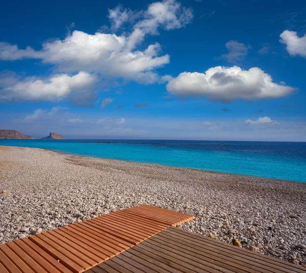 Spanya Ahşap Güverte Alicante Altea Plaj Playa Roda — Stok fotoğraf