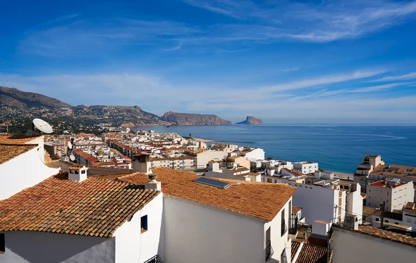 Altea Fehér Falu Skyline Alicante Spanyolország Földközi Tengeri — Stock Fotó