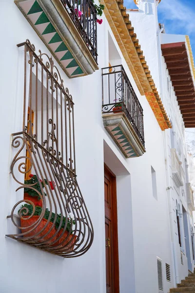 Altea Bílé Vesnice Alicante Středomořském Pobřeží Španělska Okno — Stock fotografie