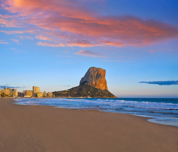 Arenal Bol Calpe Również Plaży Calpe Alicante Hiszpanii Costa Blanca — Zdjęcie stockowe