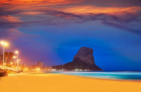 Arenal Bol Beach Calpe Sunset Also Calp Alicante Spain Costa — Stockfoto