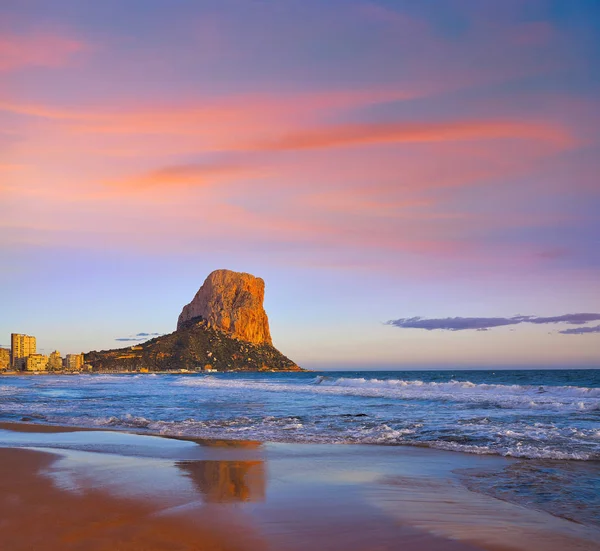 Arenal Bol Calpe Również Plaży Calpe Alicante Hiszpanii Costa Blanca — Zdjęcie stockowe