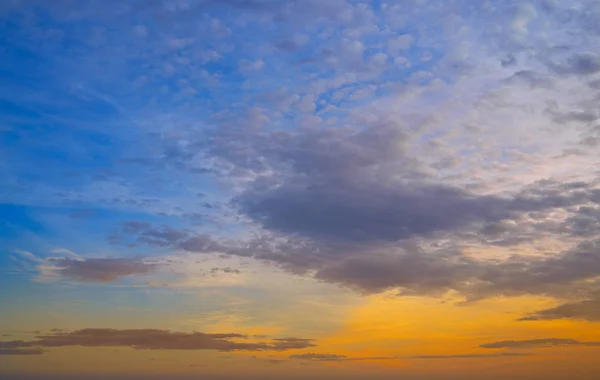 Sonnenuntergang Bunten Himmel Hintergrund Orange Und Blau — Stockfoto