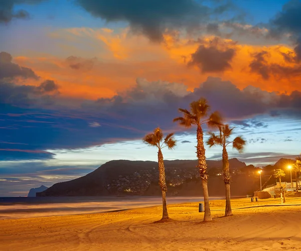 Playa Del Arenal Bol Calpe Atardecer También Calp Alicante España —  Fotos de Stock