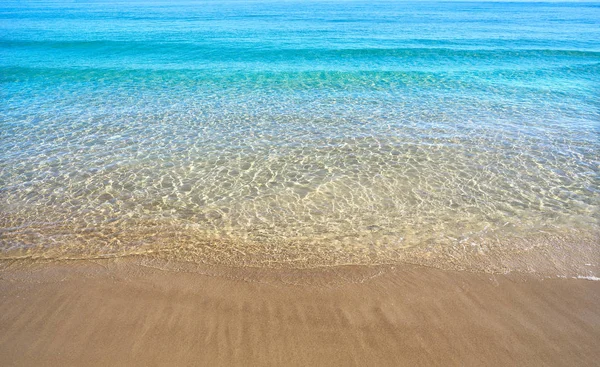 Spiaggia Chiara Sabbia Acqua Costa Blanca Alicante Spagna Mediterraneo — Foto Stock