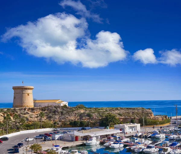 Campello Isleta Nebo Illeta Věž Marina Lodě Alicante Španělsku — Stock fotografie