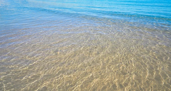 Piasek Wody Czystej Plaży Costa Blanca Alicante Hiszpanii Śródziemnego — Zdjęcie stockowe