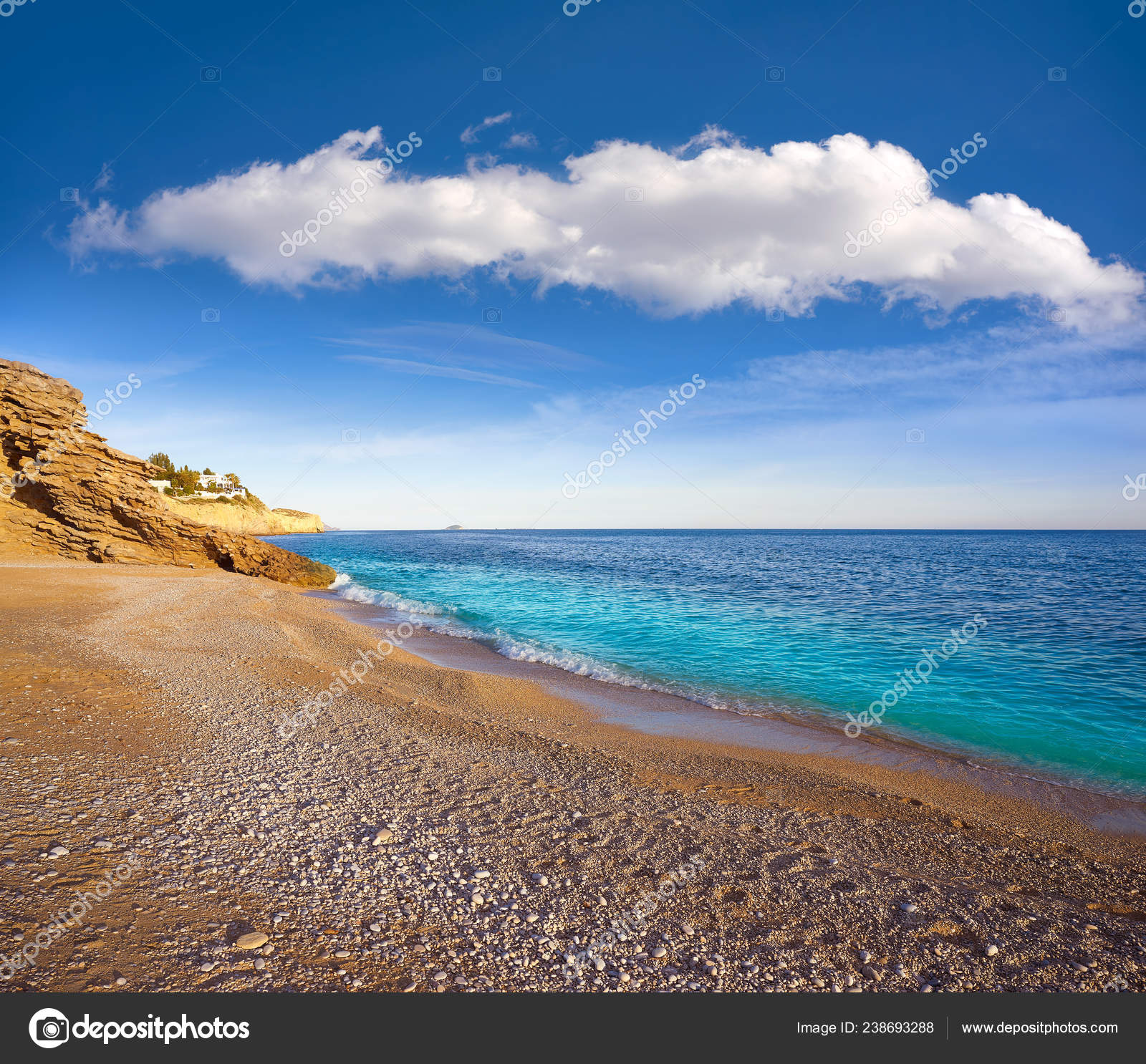 Caleta Beach Playa Villajoyosa Alicante Spain Also Vila Joiosa