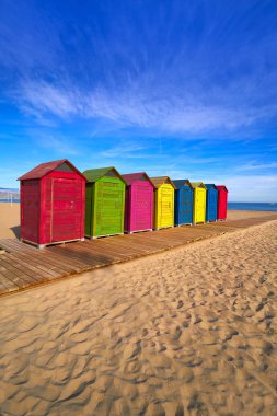 San Juan, Alicante beach playa adlı Costa blanca, İspanya renkli evler