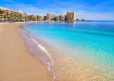 Playa del Cura beach in Torrevieja of Alicante Spain at Costa Blanca clipart