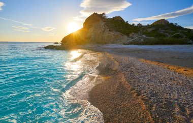 La Caleta plaj playa Villajoyosa Alicante İspanya'da Vila Joiosa Costa Blanca
