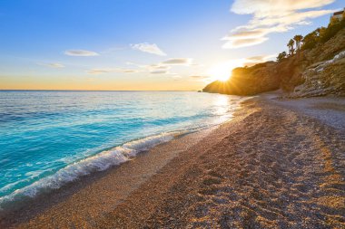 Esparrello plaj playa Villajoyosa Alicante İspanya'da Vila Joiosa Costa Blanca, Asparrallo