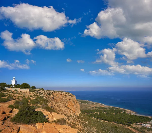 Faro Santa Pola Alicante Costa Blanca Spagna — Foto Stock