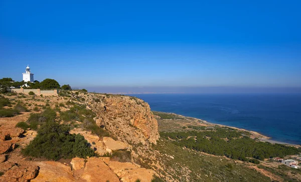 Faro Santa Pola Maják Alicante Costa Blanca Španělsku — Stock fotografie