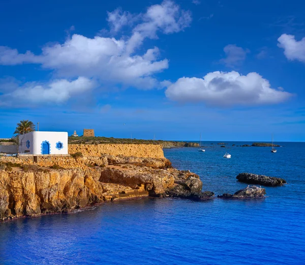 Isla Nova Tabarca Fachadas Blancas Alicante España — Foto de Stock