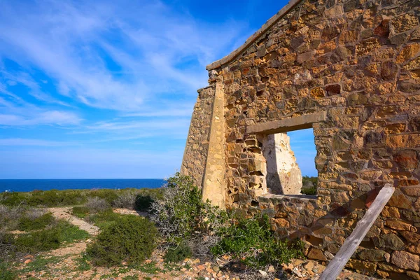 Casa Velha Ruínas Nova Tabarca Ilha Alicante Espanha — Fotografia de Stock