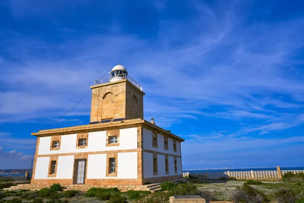 Világítótorony Faro Nova Tabarca Sziget Alicante Spanyolország — Stock Fotó