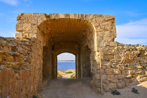 Porta Dell Arco Della Fortezza Nova Tabarca Isola Alicante Spagna — Foto Stock