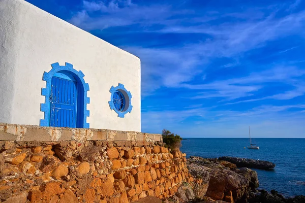 Nova Tabarca Island Vita Fasader Alicante Spanien — Stockfoto
