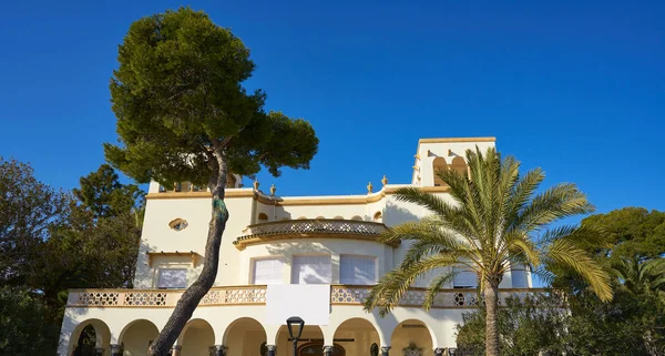 Villa Elisa Barwnym Domy Shoreline Benicassim Castellon Hiszpanii Również Benicasim — Zdjęcie stockowe