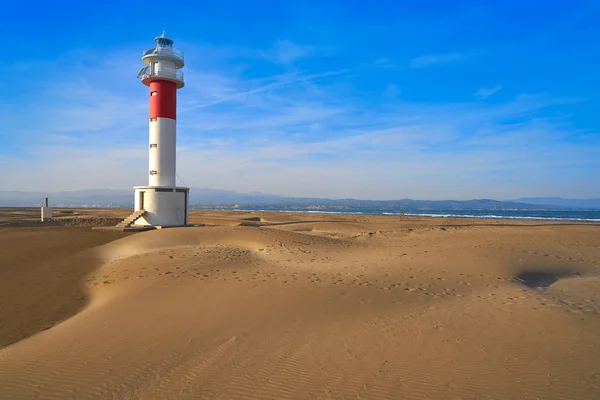 Faro Delta del Ebro Punta del Fangar — Foto de Stock