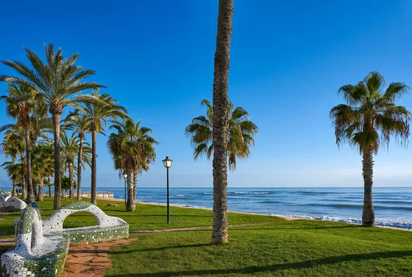 Oropesa de Mar beach mosaic bench park — Stock Photo, Image