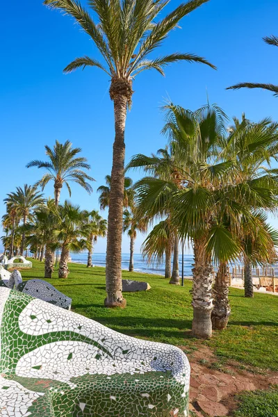 Oropesa de Mar strand mozaïek Bank park — Stockfoto