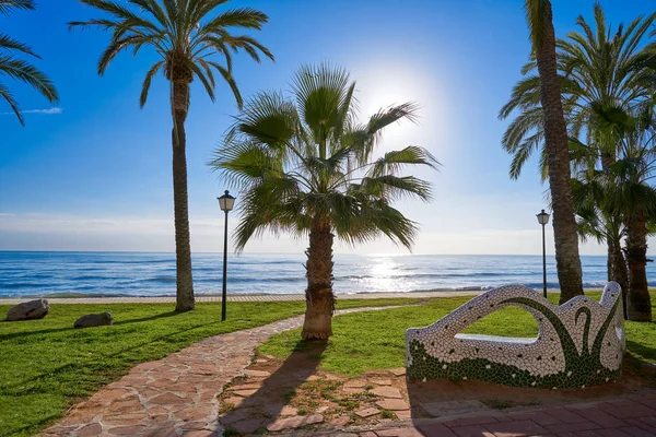 Oropesa de Mar beach mosaic bench park — Stock Photo, Image