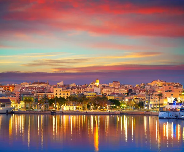 Tarragona port sunset in Catalonia — Stock Photo, Image