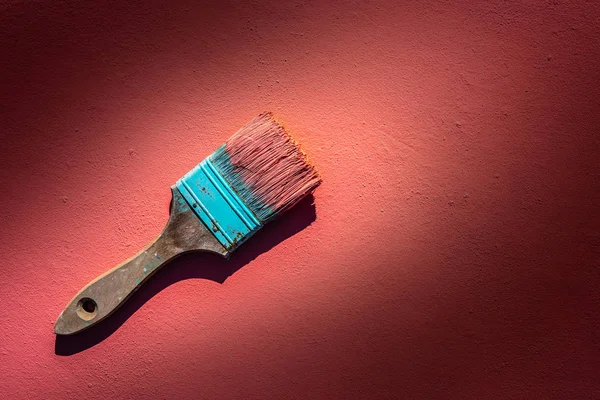 Coral color grunge brush with paint — Stock Photo, Image