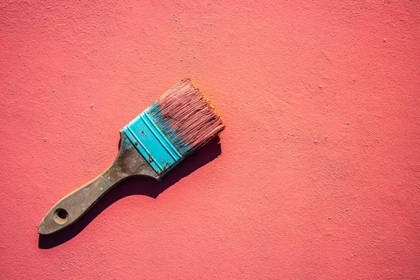 Coral color grunge brush with paint — Stock Photo, Image