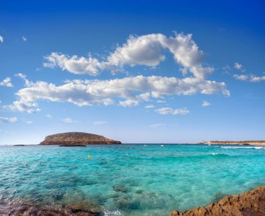 Ibiza Cala Comte conta plaj Balearics