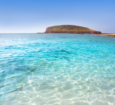 Ibiza Cala Comte conta plaj Balearics