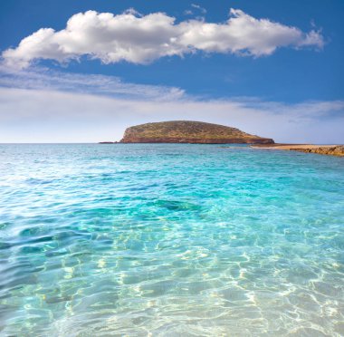 Ibiza Cala Comte conta plaj Balearics