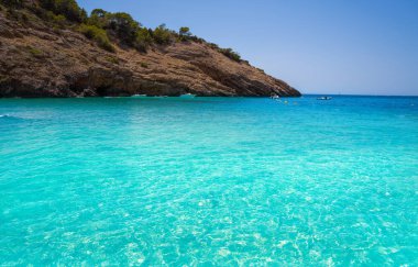 Ibiza Cala Moli beach in Balearic Islands clipart