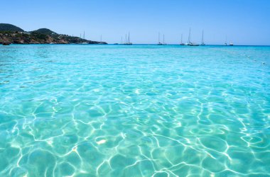 Ibiza Cala Tarida beach in Balearic Islands clipart
