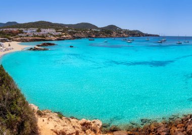 Ibiza Cala Tarida beach in Balearic Islands clipart
