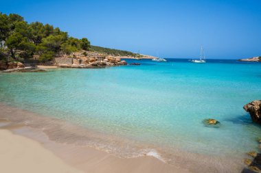 Ibiza Portinatx Arenal Petit beach in Balearics clipart