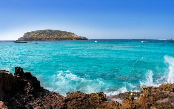 Ibiza Cala Comte conta Beach balearics — Stock Fotó