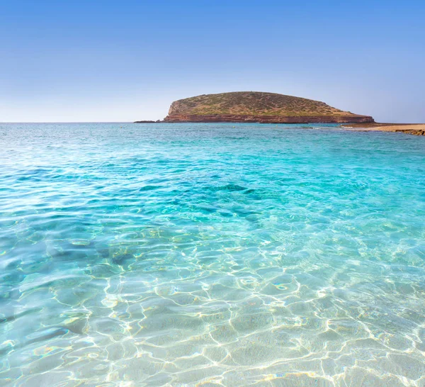 Ibiza Cala Comte conta plaj Balearics — Stok fotoğraf