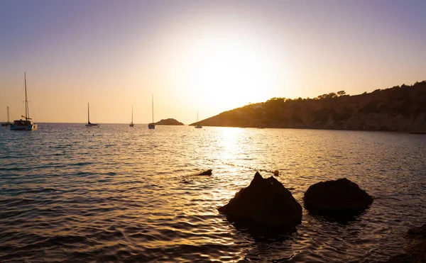Ibiza Cala d Hort med ES Vedra Islet Sunset — Stockfoto