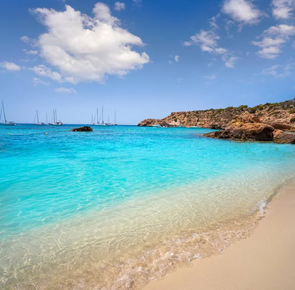 Praia de Ibiza Cala Tarida nas Ilhas Baleares — Fotografia de Stock