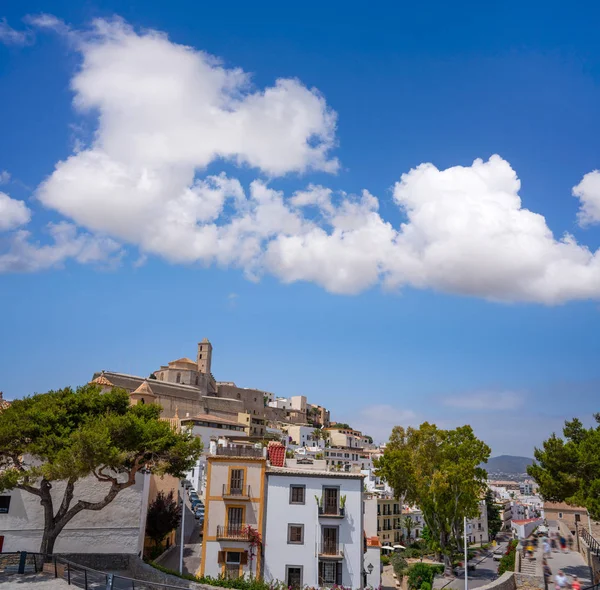 Ibiza Eivissa templom, dalt Vila balearics — Stock Fotó