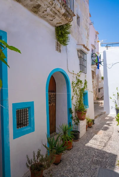 Ibiza Eivissa w centrum Dalt Vila fasady — Zdjęcie stockowe