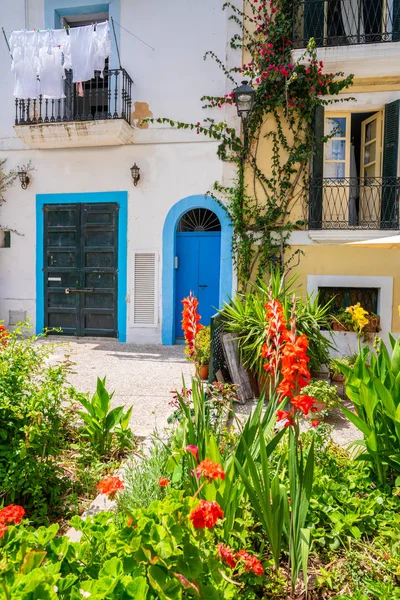 Ibiza Eivissa downtown Dalt Vila facades — Stock Photo, Image