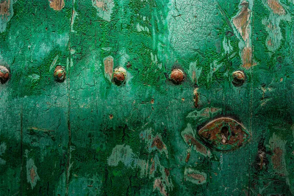 Ibiza Eivissa downtown Dalt Vila green door — Stock Photo, Image