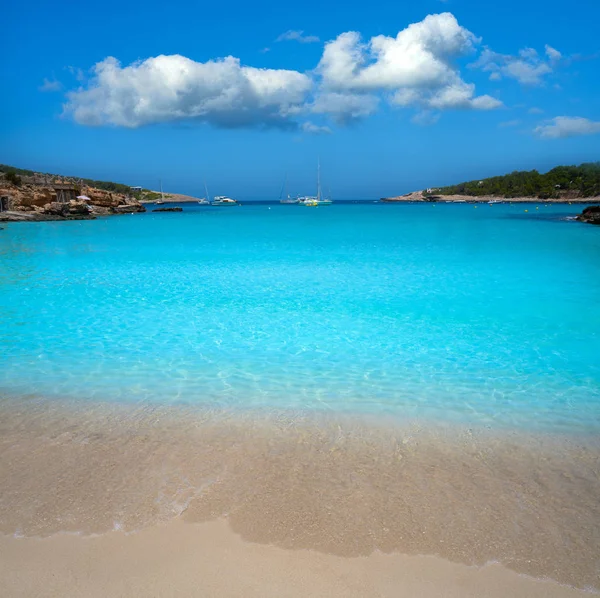 Ibiza Portinatx Arenal Petit beach in Balearics — Stock Photo, Image