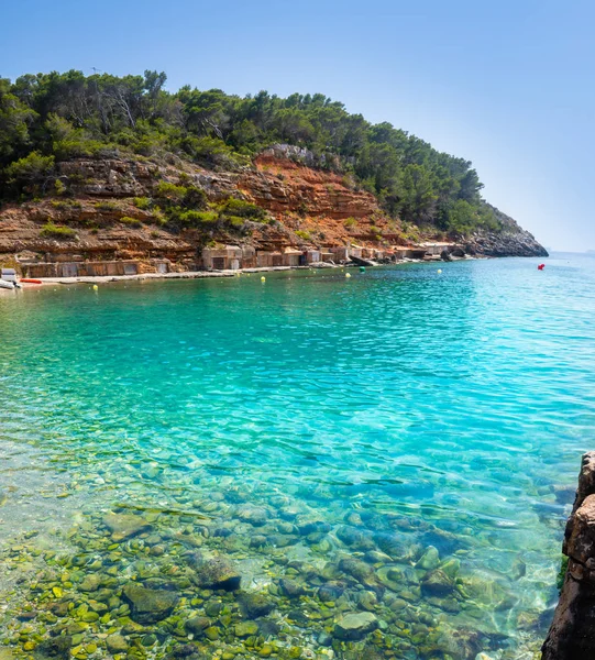 Ibiza Cala Salada et Saladeta aux Baléares Photos De Stock Libres De Droits