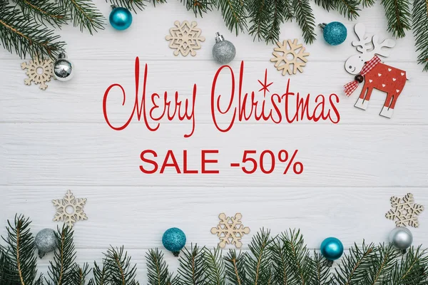 Board Post Merry Christmas Sale — Stock Photo, Image